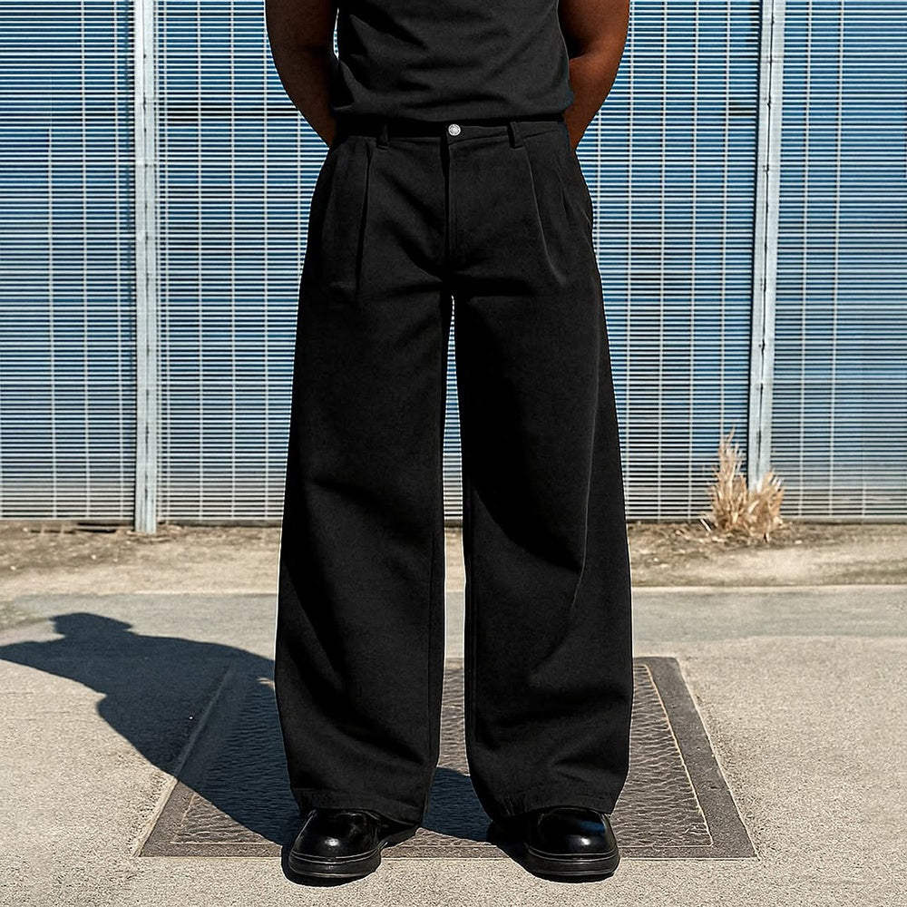 Custom Men's High Waist Dress Pants Formal Casual Suit Trousers